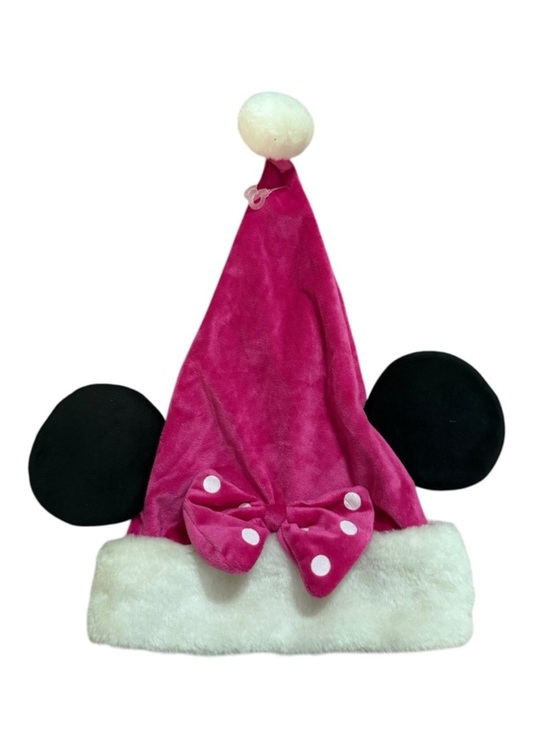 Disney Other - Pink Minnie Mouse Holiday Santa Hat with Ears